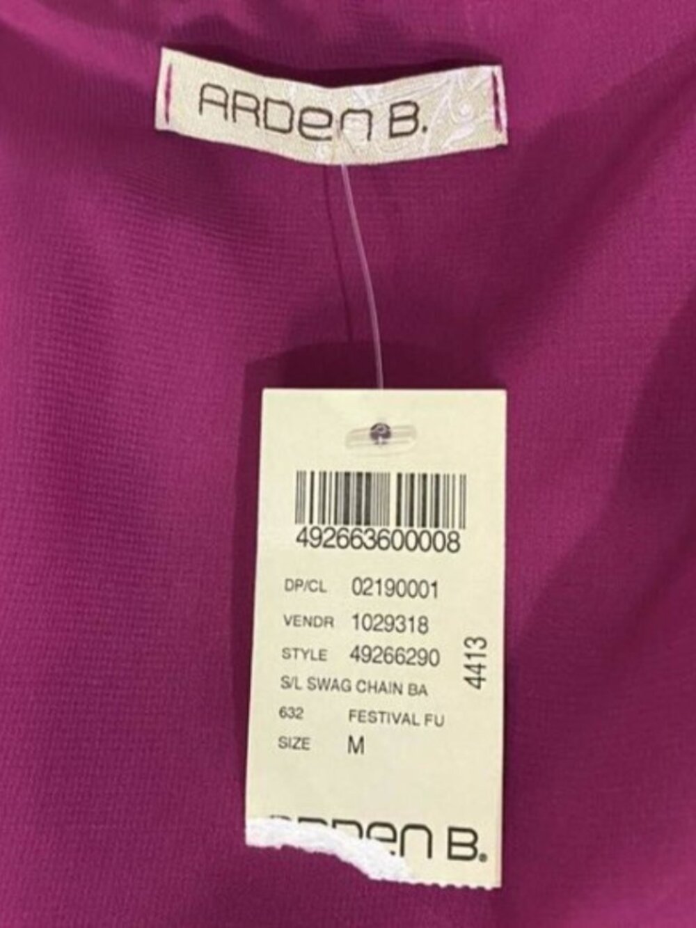 NWT Arden B Magenta Gold Chain Draped Back Cami Top Y2K Glam Medium - Picture 6 of 9